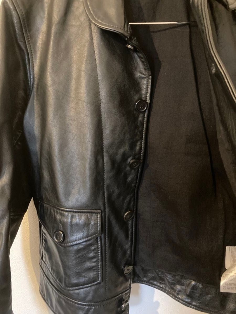 Levi's Vintage Menlo Cossack Black Leather Jacket, Size S Levi's Vintage Menlo Cossack Black Leather Jacket, Size S