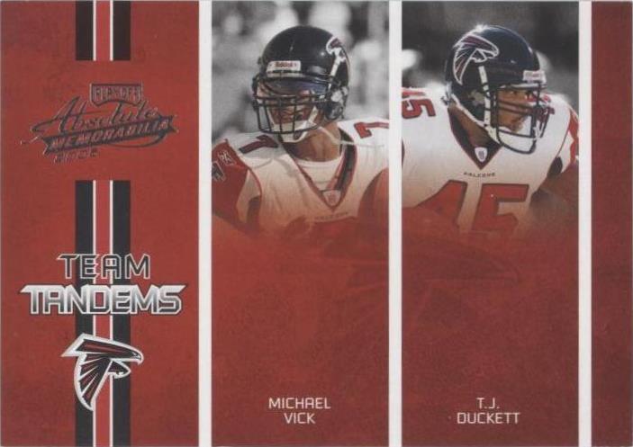 2005 Playoff Absolute Memorabilia Michael Vick T.J. Duckett #TT-2 - 1 of 2