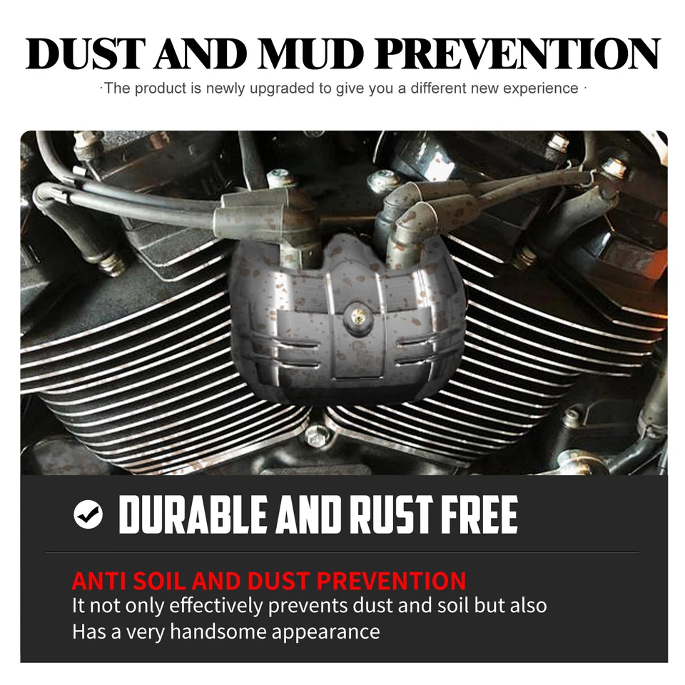 Cubierta de bobina de aluminio cromado para Harley Softail Fat Fay Street Bob Breakout 18-25 Foto 4 de 4