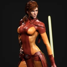 3D Bastila Sahan Resin Figure-Star Wars 3D Model-1/12-18Cm-Unpainted-12K-Warrior