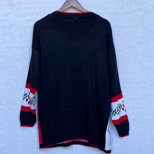 NWT Nutcracker Women's Ugly Christmas Sweater Size L Pullover Acrylic Black Red