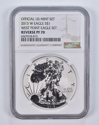 2013-W PF70 REVERSE American Silver Eagle West Point Set NGC Brown