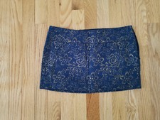 NWT Vintage Y2K Women Abercrombie  Fitch Floral Mini Skirt Preppy Navy