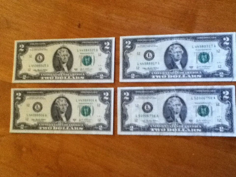 VINTAGE 2003-A $2.00 BILL CIRCULATED (4)