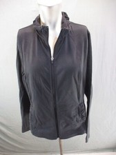 LUCY Size L Womens Black Full Zip Stand Collar Pockets Athletic Jacket 1Bl9