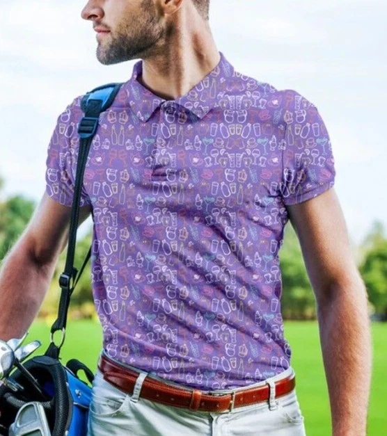 Golf Polo Shirt Drinks and Cocktails 4 way Stretch UPF 50