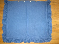 VINTAGE BLUE DENIM JEAN FABRIC RUFFLED EDGE EURO PILLOW SHAM STONEWASHED