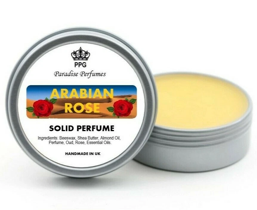 Arabian Rose Natural Solid Perfume by Paradise Perfumes Rich Fragrance Balm 15ml