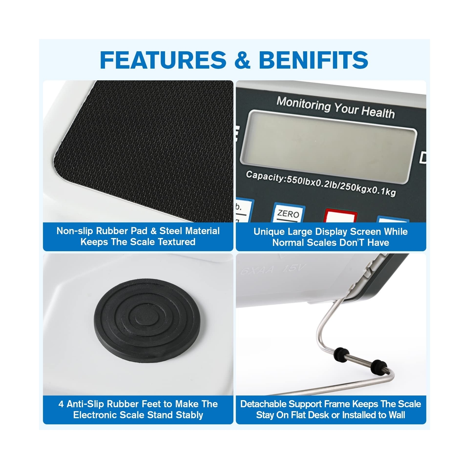 Sike Padding SIKE Medical Digital Floor Scale, Portable - Easy to Read Digital ...