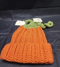 Infant 9-12 CROCHET HANDMADE Pumpkin Beanie Photo Prop Gallery Knit Photography