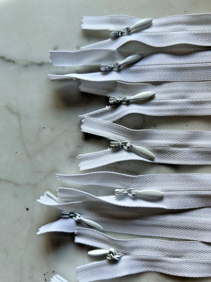 Lot 29 Long 20"~21" long WHITE Invisible-Conceal Closed End Zippers - Image 4 of 4
