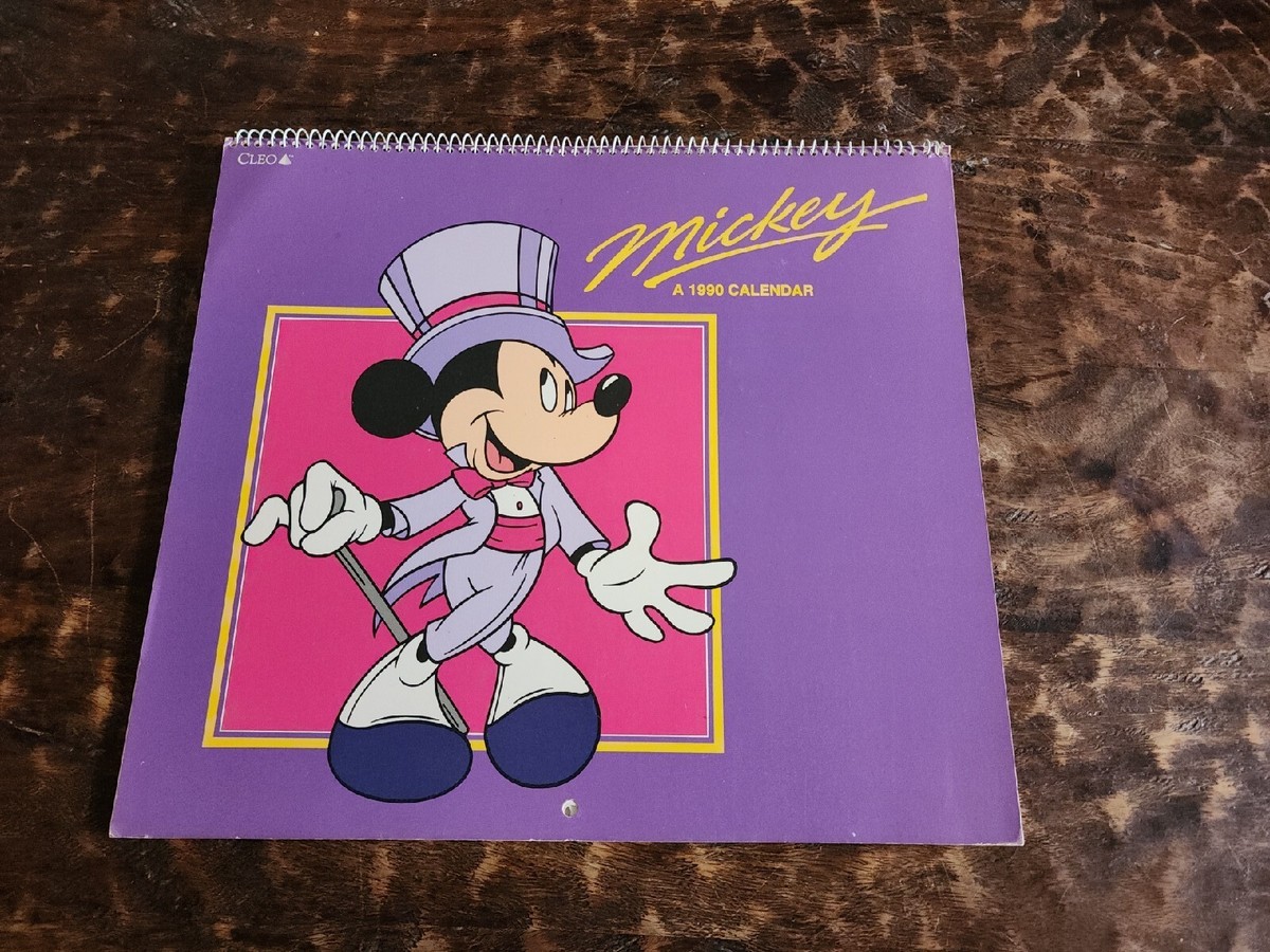 ヴィンテージ　ディズニー　スケジュール帳 Disney Mickey A 1990 Calendar Vintage Collectible By Cleo | eBay