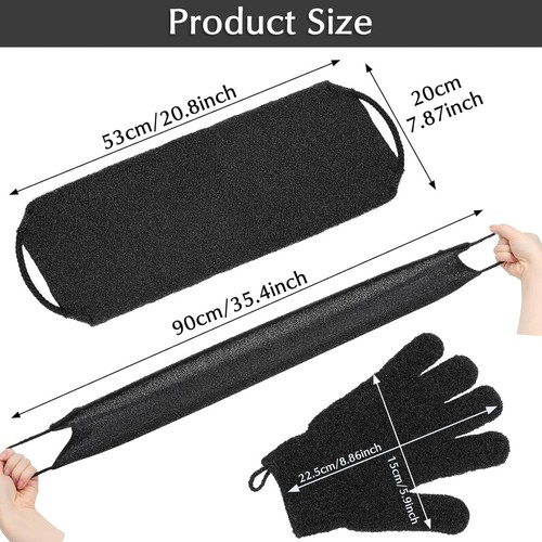 Vielseitiges Körperpeeling Handschuh Set - Schwarz Nylon Peeling für alle Hauttypen - Bild 9 von 9