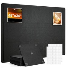 Bulletin Board, 48 x 36 inches Cork Board Alternative, 12 Pack 12"X12"X0.4" F...
