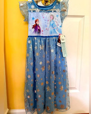 Disney Princess Frozen Elsa Nightgown Gown Pa...