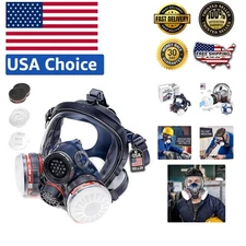 Lightweight Full Face Respirator with Charcoal Filters - Industrial Grade Safety