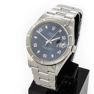 Men's Rolex OP Date 34mm Watch Ref 15210 Blue Sunburst Dial #W196854 1