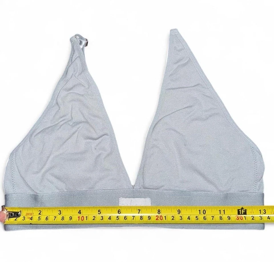 Sujetador inalámbrico Danskin Intimates azul claro acanalado triángulo bralette para mujer L Foto 4 de 4