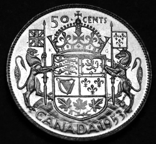 1953 50 Cents .8 silver  looks AU