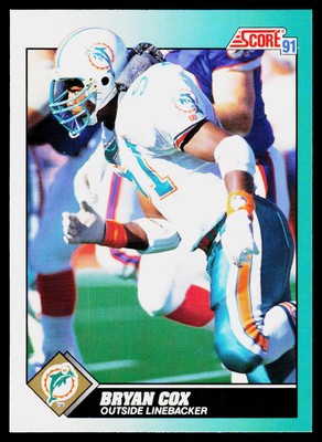 Bryan Cox, 1991 Score Supplemental, #60T, Miami Dolphins, RC