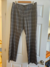 CAbi Women s Plaid Dress Pants Gray/Black Fla...