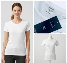 Ladies Marks Spen**** White T-Shirt Slim Fit Short Sleeve Cotton Tee Stretch NEW