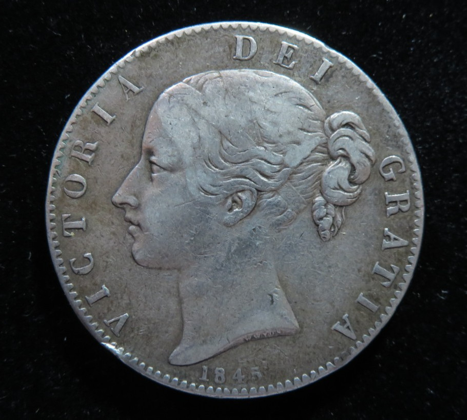 GB Queen Victoria Silver Crown 1845
