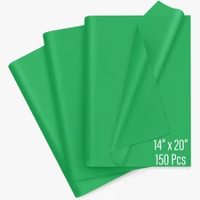 150 Sheets Green Tissue Paper for Gift Bags Bulk 14x20 Inch- Green Christmas Wra
