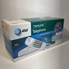 Vintage AT&T 210 Corded Lighted Keypad Trimline Phone Mute Button Year 2000