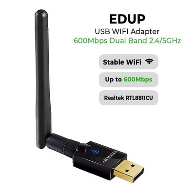 EDUP 600Mbps USB WiFi Adapter mit Antenne große Reichweite 2,4/5GHz UK