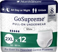 GoSupreme Overnight Incontinence Underwear, 8-Hour Pullup Style, 2XL