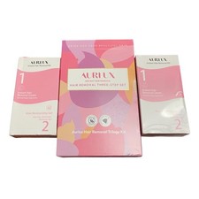 Aurlux Instant Hair Removal Trilogy 3-Step Set and 2 Instant Kits Bundle New