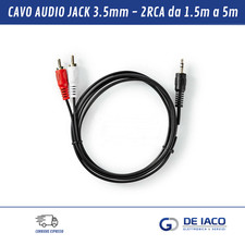 Cavo Audio Jack 3,5mm a 2 RCA maschio adattatore audio stereo da 1,5 a 5 mt.