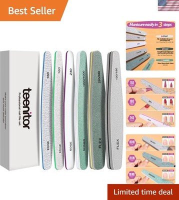 Nail Filing & Buffing Essential Kit - 6 Pieces for Salon-Quality Nails at Home