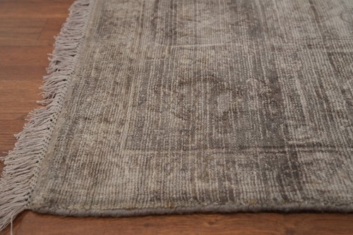 Handmade Transitional Oushak Area Rug 7x10 Ft Gray Silk Carpet Bedroom Rug - Picture 10 of 13