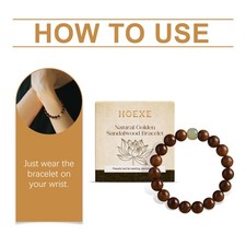 Golden Sandalwood Bead Bracelet Contemporary Asian Style Minimalist Bracelet