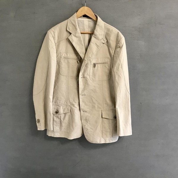 Herren Corneliani Jacke Beige Baumwolle 44 / XXL / 52