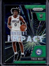 2020-21 Panini Prizm Tyrese Maxey Instant Impact RC Prizm Green #16 76ers