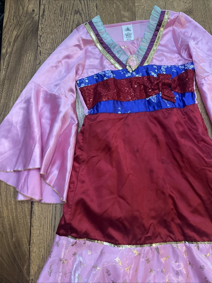 Disney Mulan Dress Costume, Girls Size 9/10 - Image 4 of 4