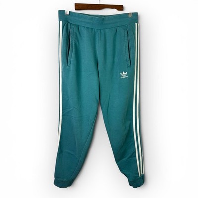 Adidas Originals Mens Medium Adicolor Classics 3-Stripes Teal Blue Jogger Pants