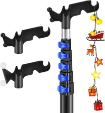 4.8-24FT Christmas Light Pole Hanger Tool with Glow Utility Hooks Telescopic... 
