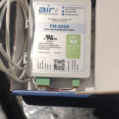 air+ FM-6000 Auto-Cleaning Bipolar Ionizer Air Purifier White Bipolar Ionization