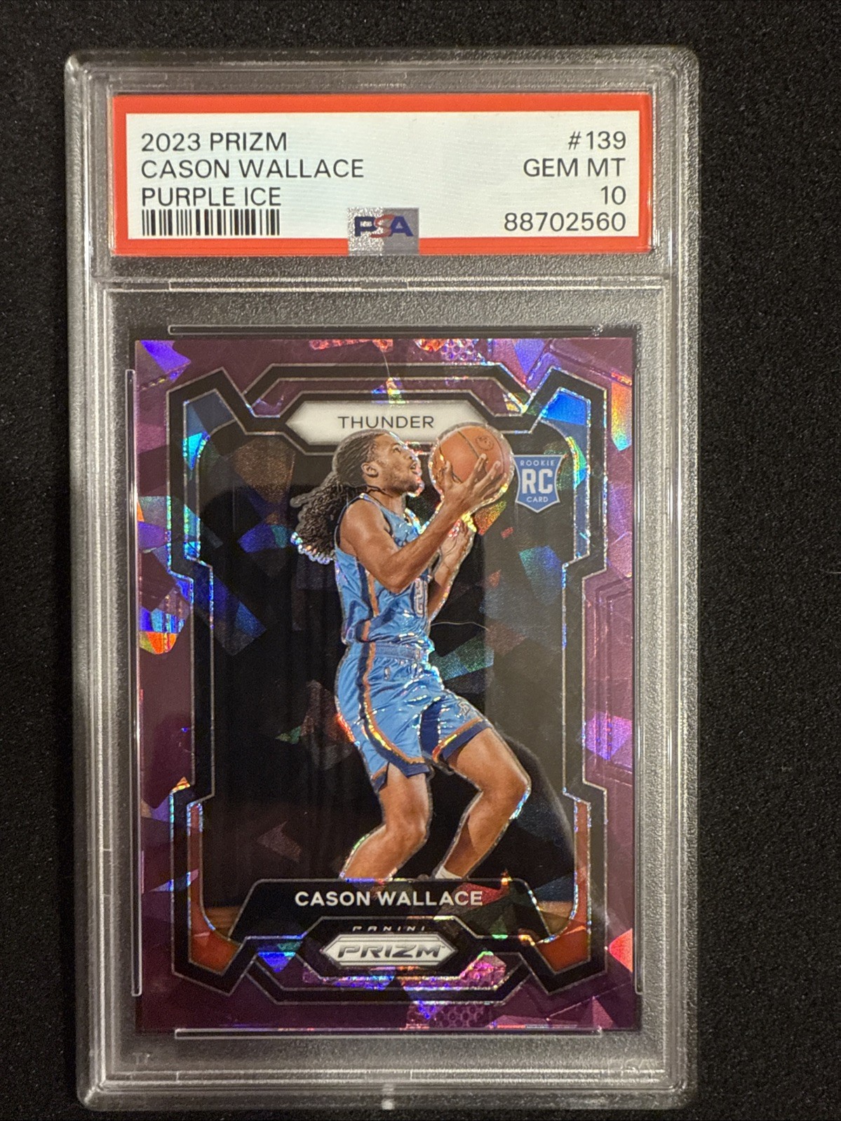 2023 PANINI PRIZM CASON WALLACE PURPLE ICE RC ROOKIE #/149 #139 PSA 10 GEM MINT