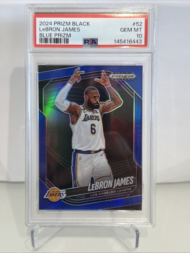 LeBron James #52 PSA 10 /199 Lakers  Panini 2024-25 Prizm Black Blue Prizm