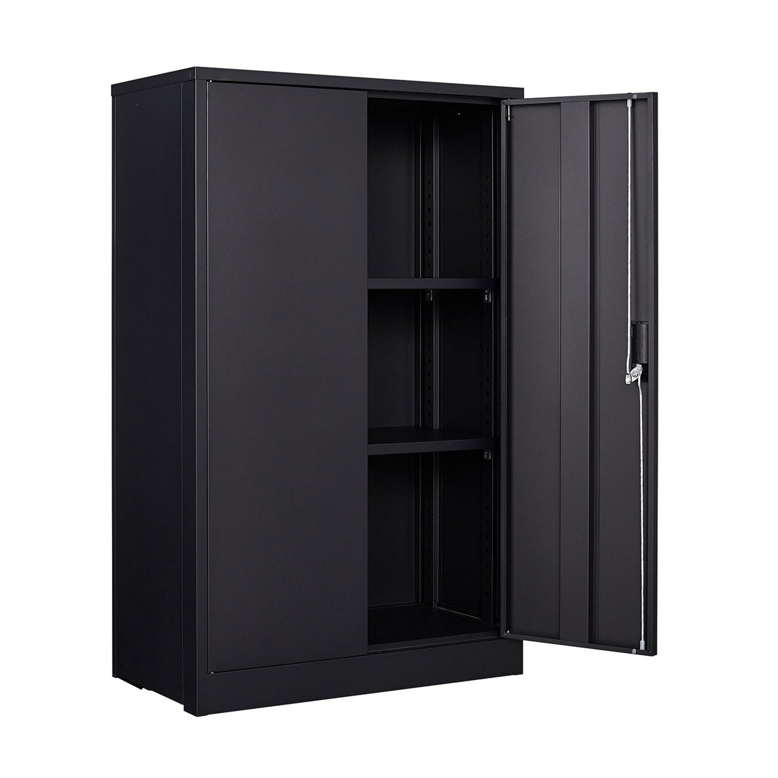 Metal Storage Cabinet with Locking Doors, Adjustable Shelf, Folding Filing Fits