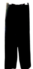 Carolina Herrera Blk Velour Pants 8 Hook Closure Wide Leg Gathered Waist Italy
