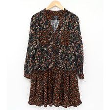 Anthropologie Maeve Sz 4 Patchwork Floral Print Drop Waist Mini Dress Bohemian