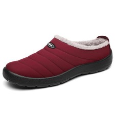 Mens Womens House Slippers Warm Fur Lined Winter House Shoes Slip on Cozy Ind...