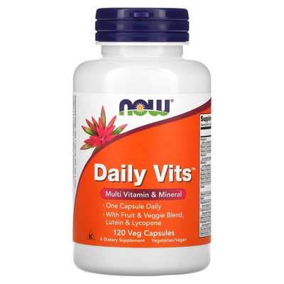 2 X Now Foods, Daily Vits, Multi Vitamin & Mineral, 120 Veg Capsules