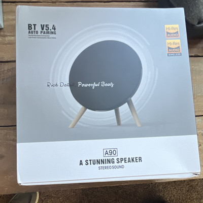 A90 Stereo Table Speaker, Bluetooth, USB/TF Card/AUX, 10W, Black, Sphere Shape